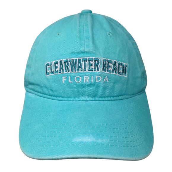 Clearwater Beach Florida Strapback Hat Blue OSFM Embroidered Surf Style - Picture 1 of 7